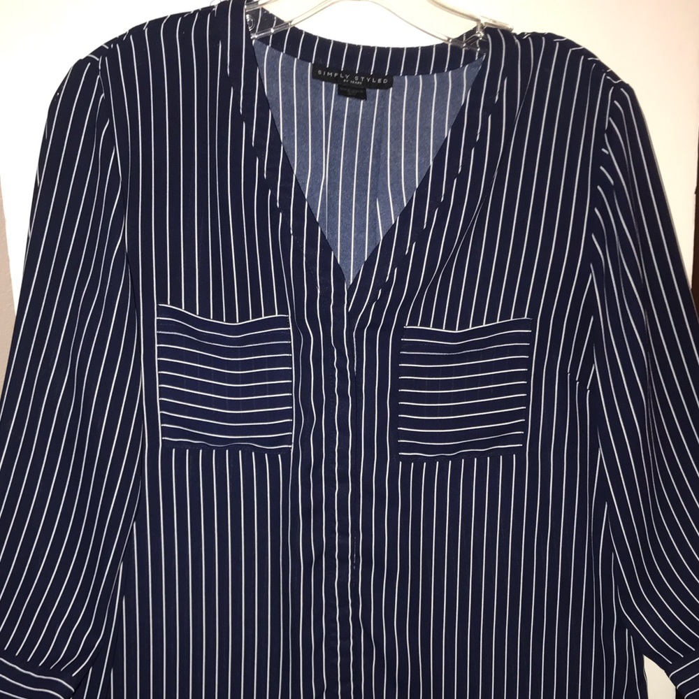 Blue and white stripped blouse
